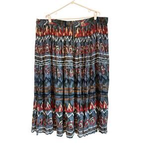 Just Class Vintage 90s Broomstick Crinkle Maxi Skirt Cotton Bells Boho Chic